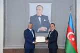 Посол Максат Мамытканов вручил копии Верительных грамот Министру иностранных дел Азербайджана Джейхуну Байрамову